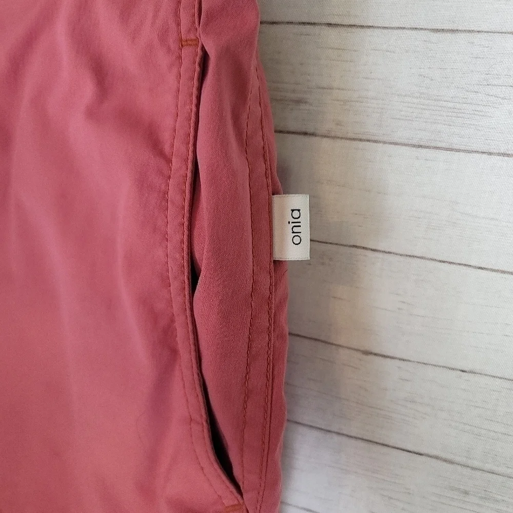 ONIA CALDER 6E SWIM TRUNKS IN BURNT RED, sz MEDIUM